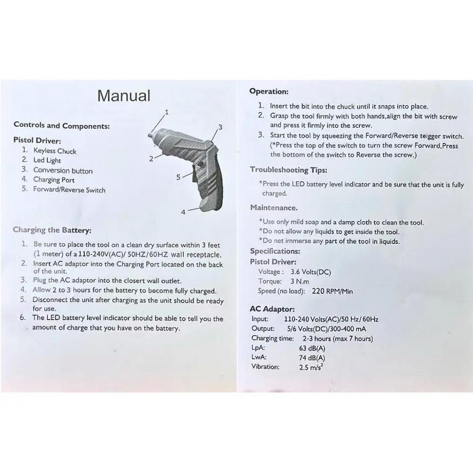 Шуруповерт акумуляторний поворотний 47в1 USB в валізі (21576796) - фото 10 Шуруповерт акумуляторний поворотний 47в1 USB в валізі (21576796) - фото 10