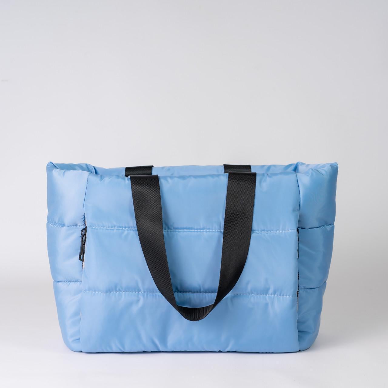 Сумка жіноча шопер пуховик XENIA № 12-24 Чорний/Блакитний