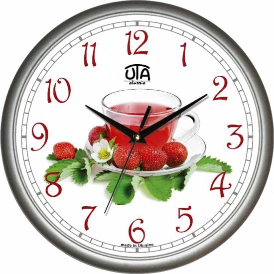Часы настенные UTA Classic Ароматный чай 30x30 см Silver (118479)