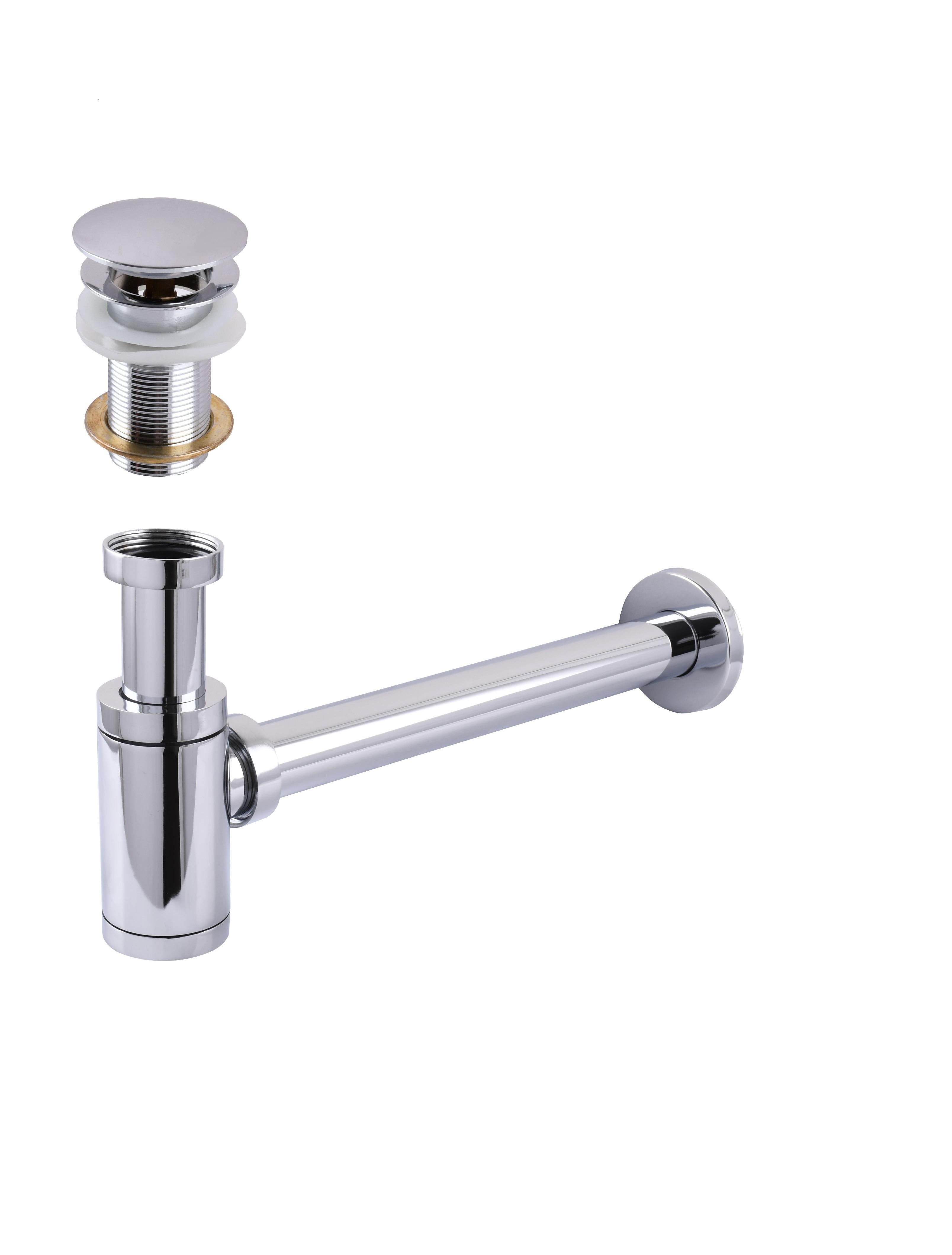 Сифон для умывальника Globus Lux с донным клапаном Хром (30296)