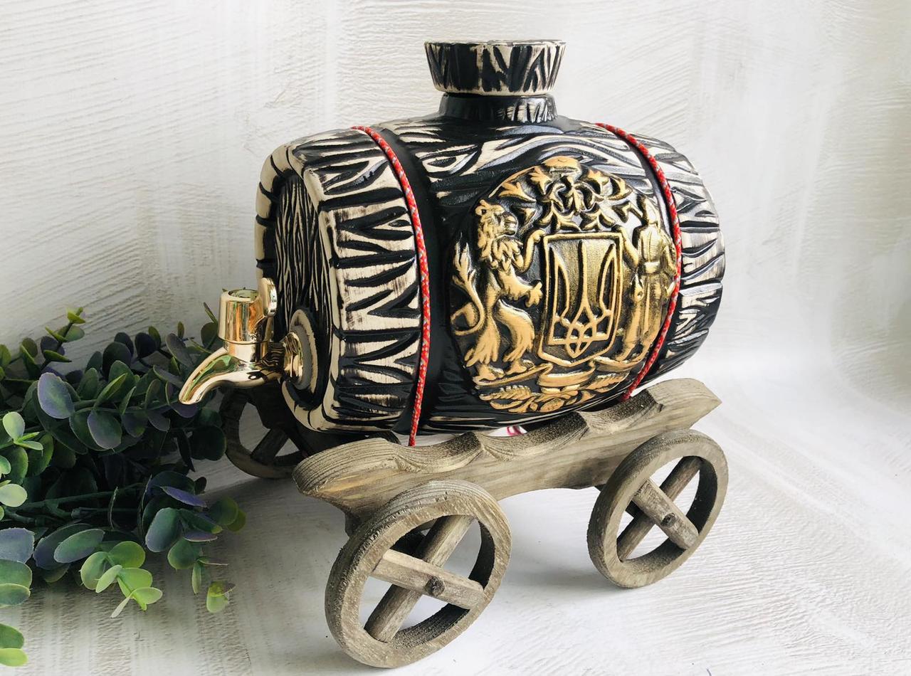 Бочонок керамический с краном декором Герб 3 л - фото 5 Бочонок керамический с краном декором Герб 3 л - фото 5