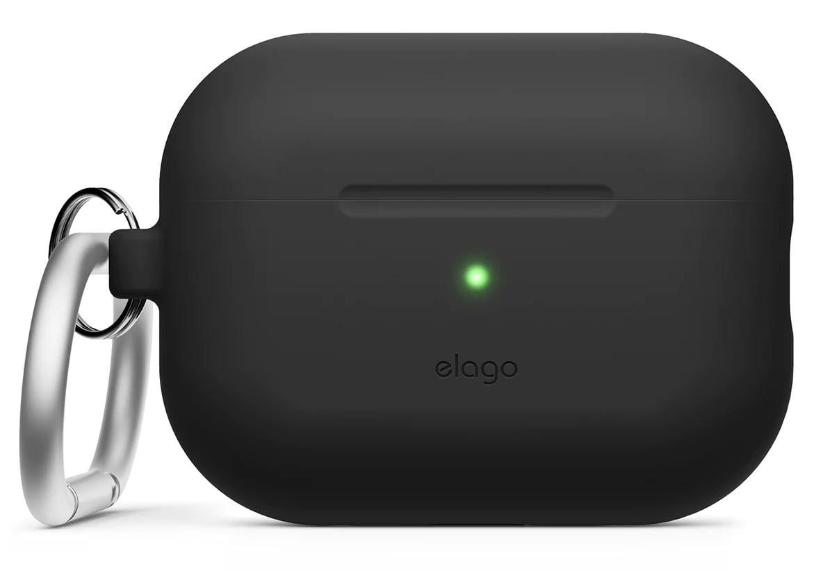 Чехол для наушников с карабином Elago Silicone Hang Case for Airpods Pro 2nd Gen Black (EAPP2CSC-ORHA-BK)