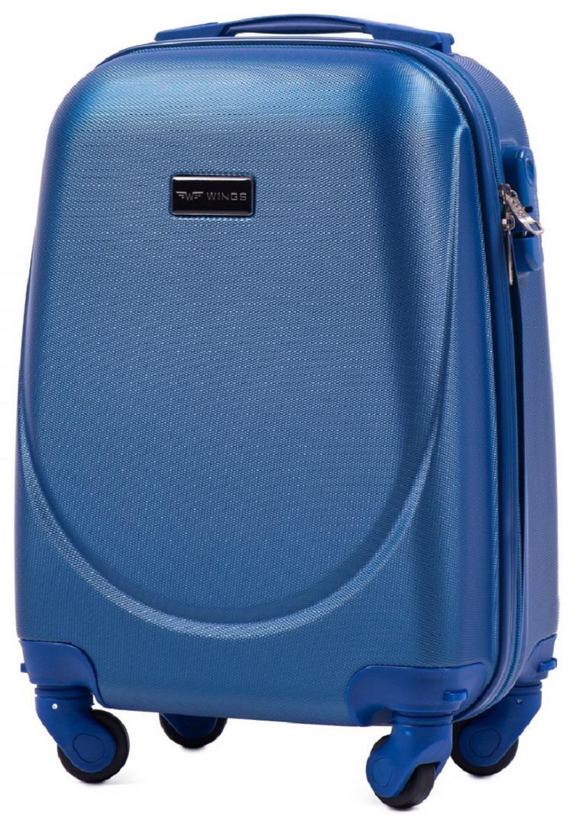 Чемодан пластиковый Wings микро синий ручки в цвет Wp00286