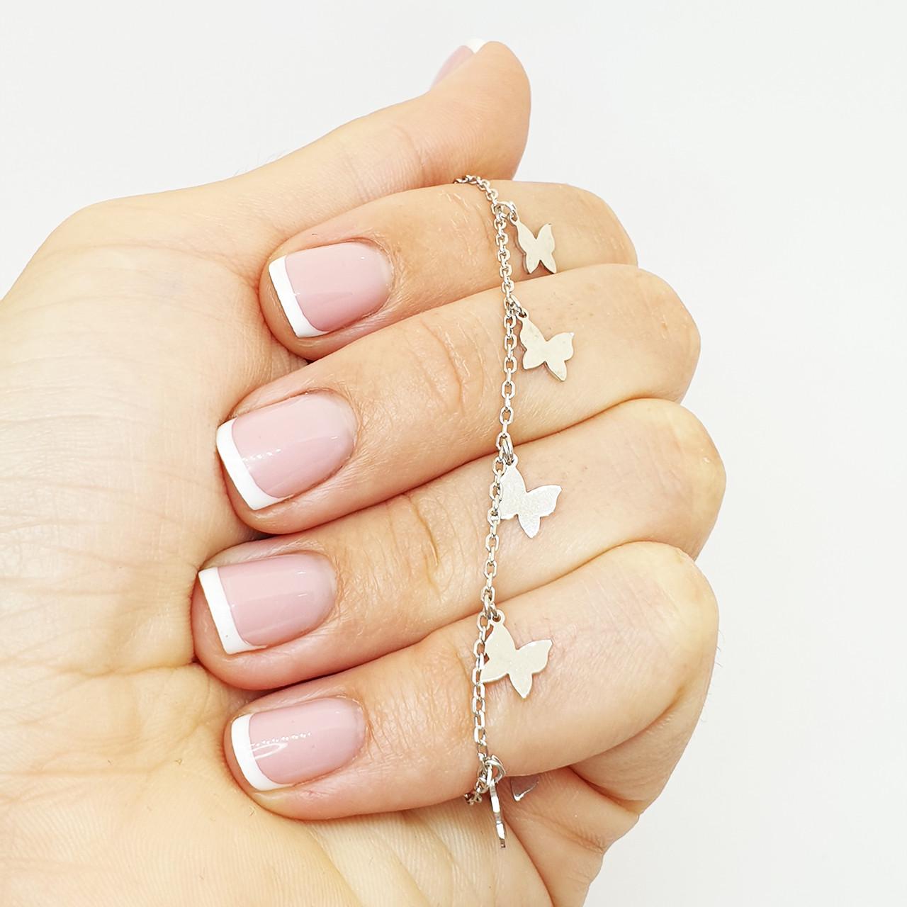 Браслет серебряный Бабочки р. 20,5-26 3,17 г