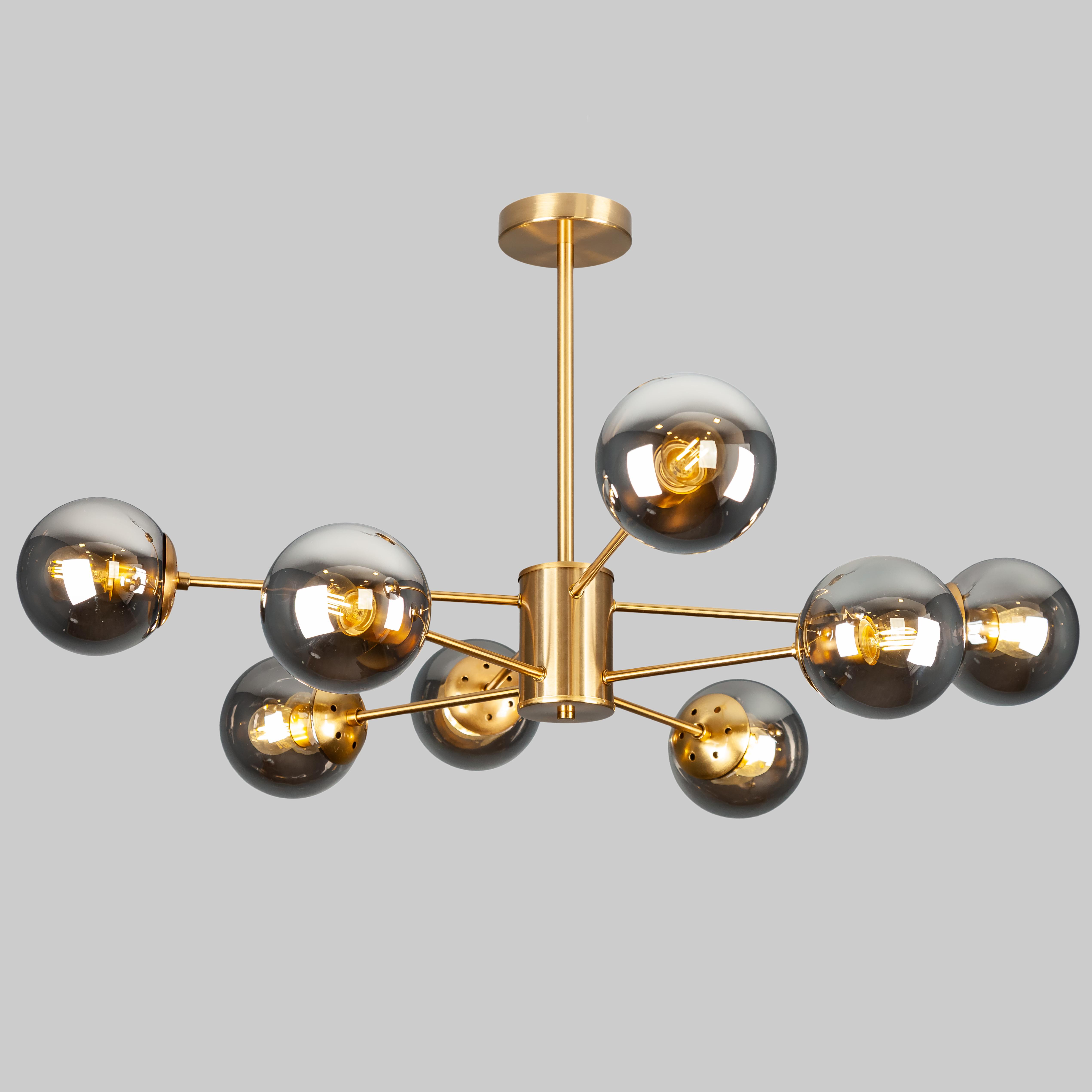 Люстра современная 8 ламп 92х42 см Бронзовый (52-6033-8 BRZ+BK)