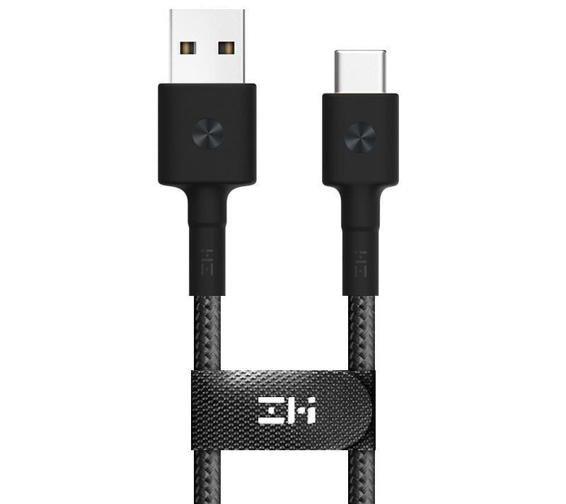 Кабель ZMI USB-Type-C/зносостійкий плетений провід з підсвічуванням 1 м Чорний (AL401)