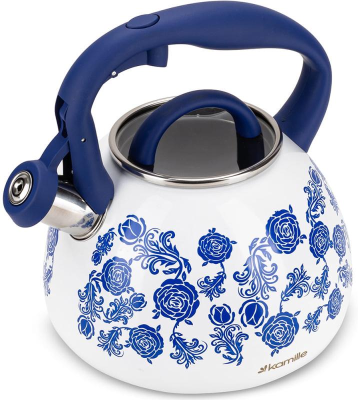 Чайник индукционный Kamille из нержавеющей стали со свистком 2,7 л Чайник индукционный Kamille из нержавеющей стали со свистком 2,7 л
