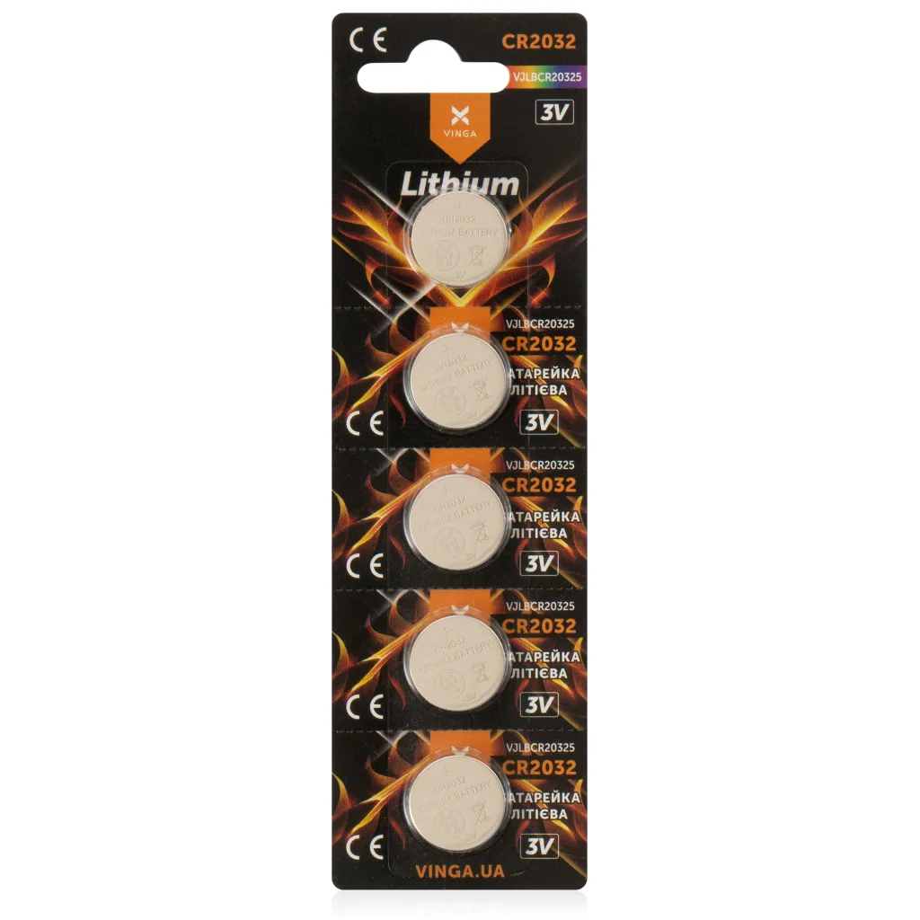 Комплект батарейок Vinga CR2032 Lithium 5 шт. (VJLBCR20325)