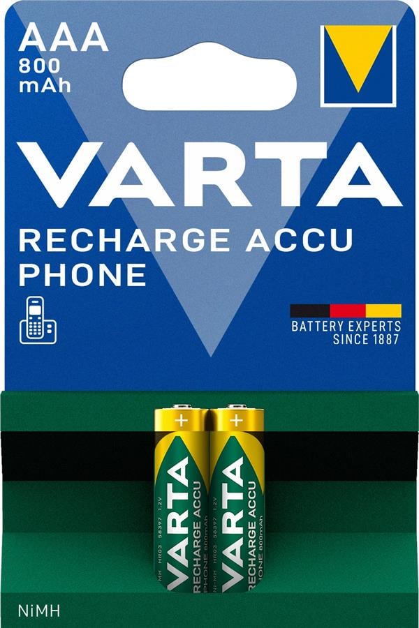 Акумулятор Varta Phone NiMh 800 мАг AAA 2 шт. (58398101402)