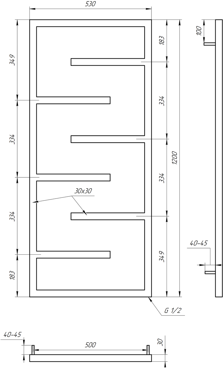 Полотенцесушитель S-Mix Infinite 1200х530 мм Белый (1148565237) - фото 2 Полотенцесушитель S-Mix Infinite 1200х530 мм Белый (1148565237) - фото 2