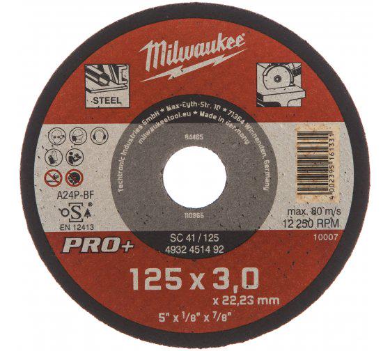 Отрезной диск по металлу Milwaukee PRO 125х3х22,2 мм (4932451492)