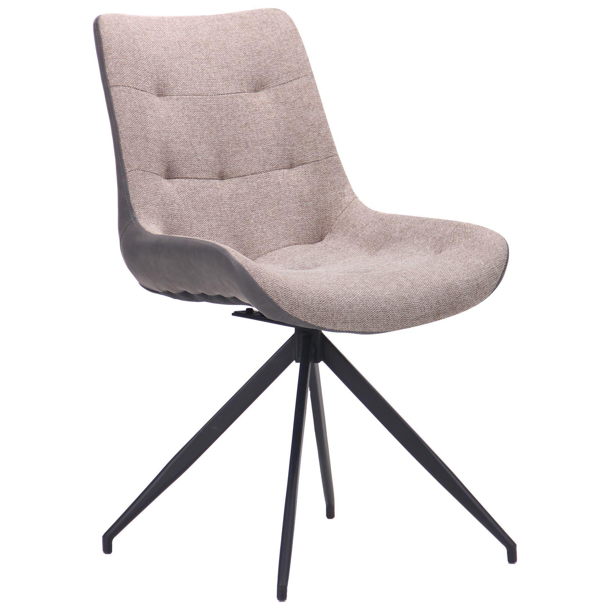 Обеденный поворотный стул AMF Aurora сталь/кожзаменитель/текстиль 860х550х630 мм Черный/Латте/Бетон