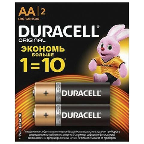 Батарейки пальчиковые Duracell AA LR06 2 шт