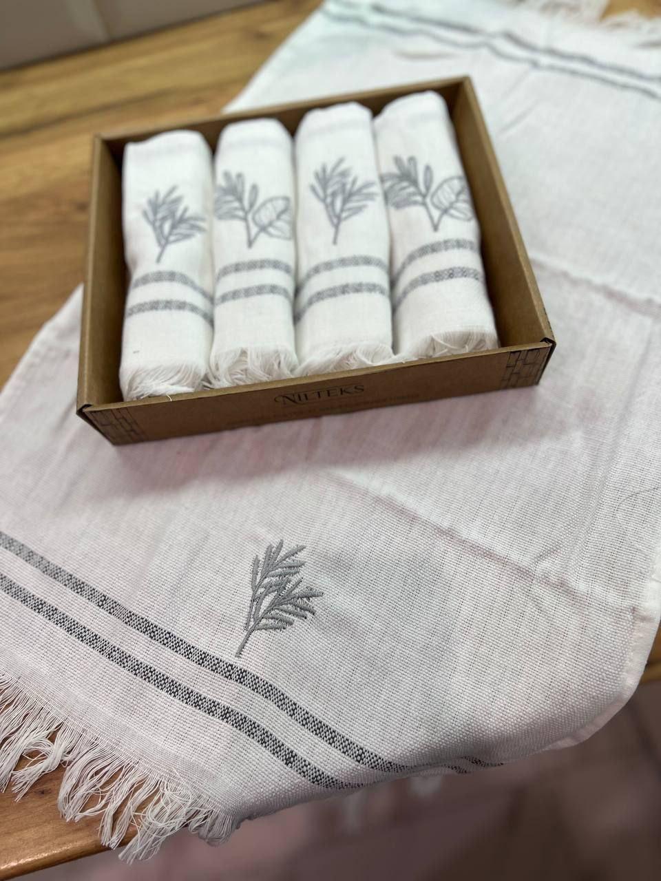 Рушники для кухні Niteks Листочки лляні 40х60 см 5 шт. (527) - фото 4 Рушники для кухні Niteks Листочки лляні 40х60 см 5 шт. (527) - фото 4