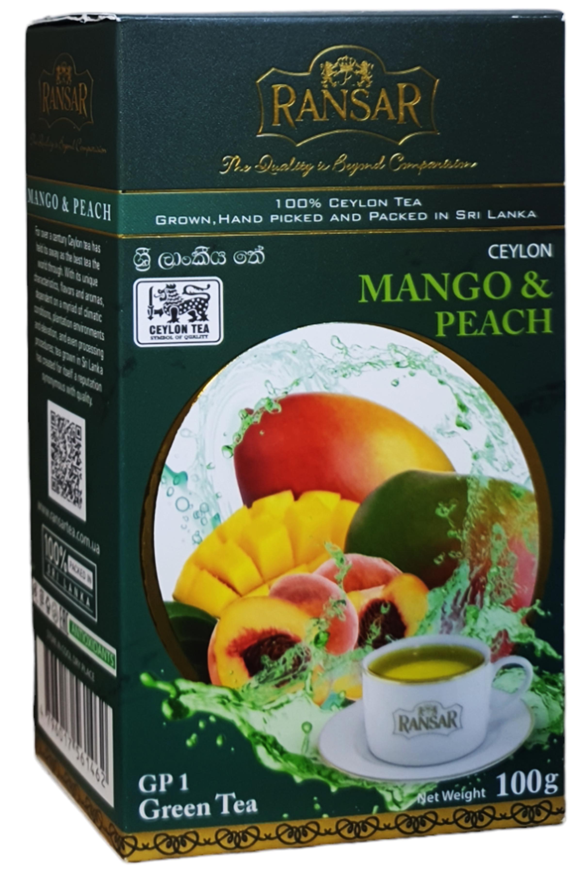 Чай Ransar зелений GP1 Mango&Peach манго та персика 100 г (56073)