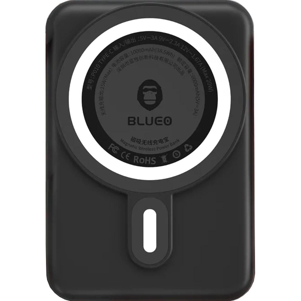 Внешний аккумулятор с беспроводной зарядкой Blueo Magnetic Wireless Power Bank 20W 10000 mAh Black