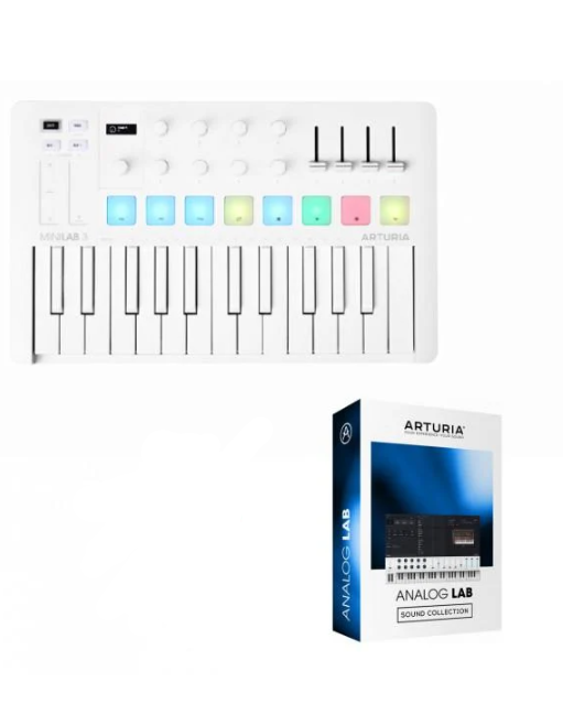 Клавиатура MIDI Arturia MiniLab 3 Alpine White/Arturia Analog Lab V