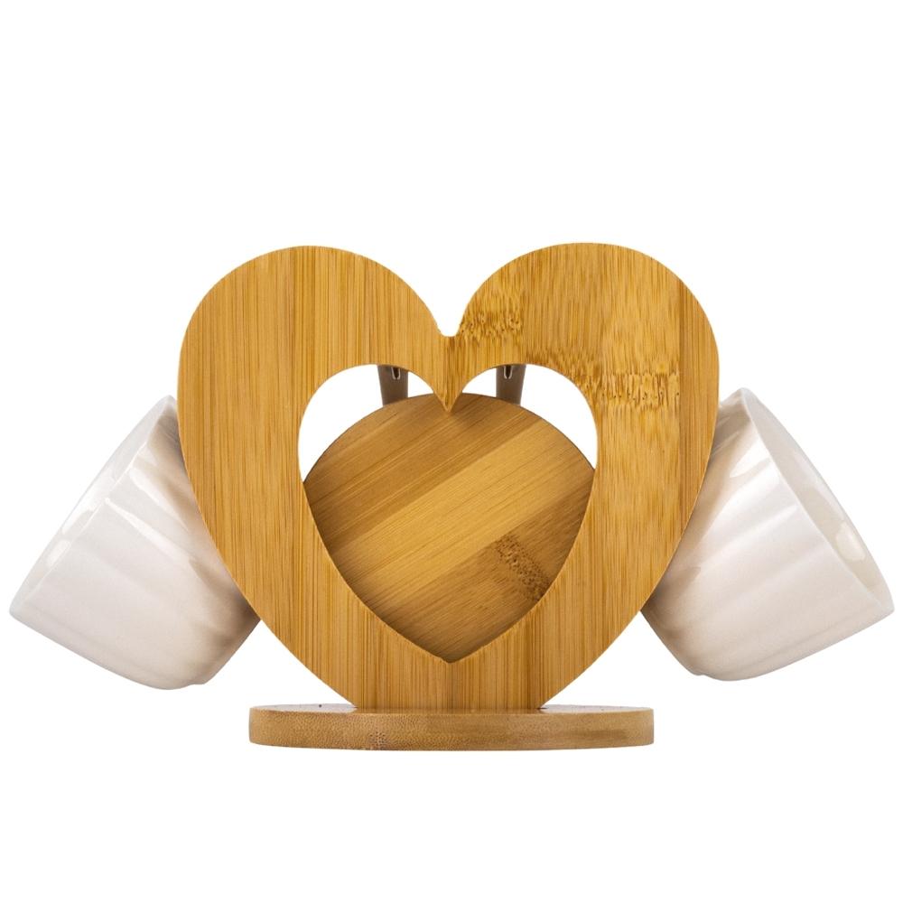 Набор кружок Elisey Сердце с бамбуковой подставкой 15 см Белый (99-81-9184-010) - фото 3