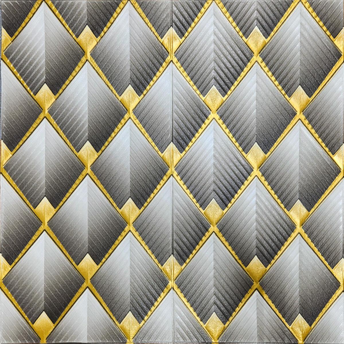 3D-панель Теновый ромбик 700х700х4 мм Серый (SW-00001986)