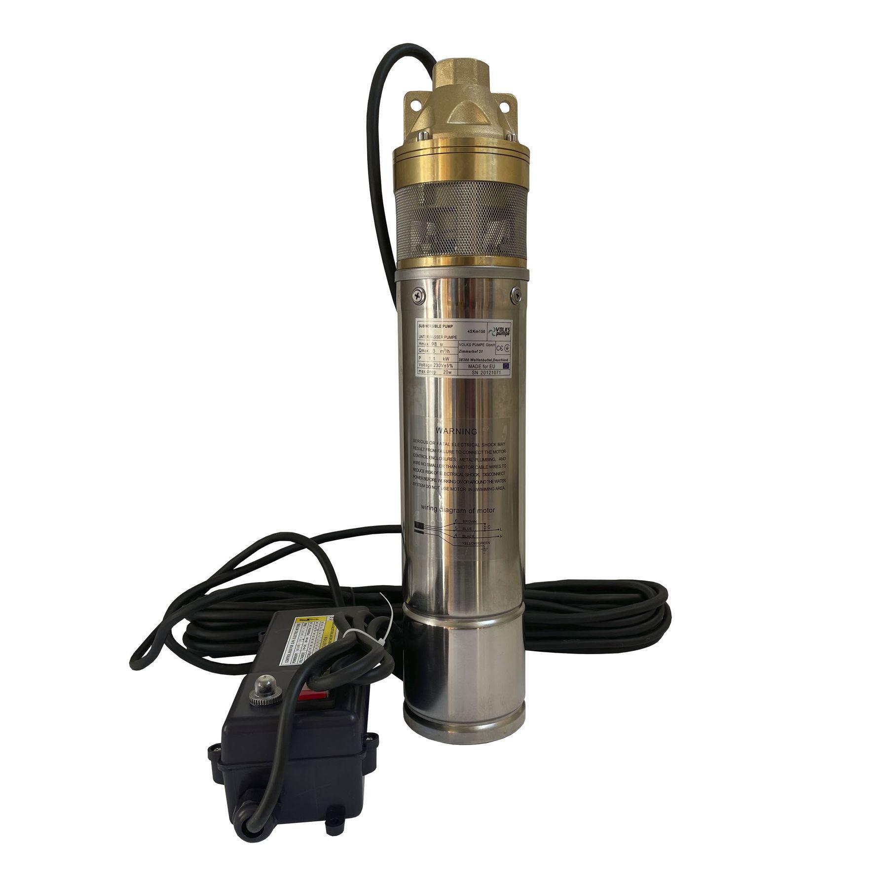 Насос вихревой скважинный VOLKS pumpe 4SKm150 с кабелем 15 м и пультом (13432) Насос вихревой скважинный VOLKS pumpe 4SKm150 с кабелем 15 м и пультом (13432)