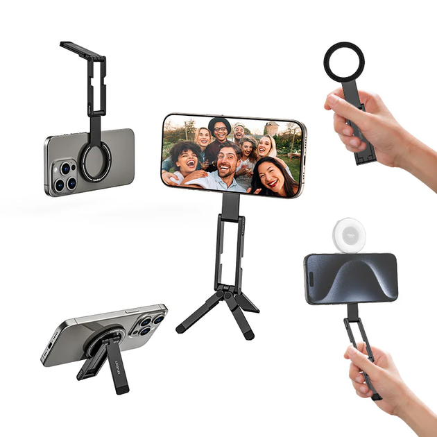 Тримач телефона Ulanzi MA60 Foldable Magnetic Phone Tripod Black (KST-S025) - фото 3