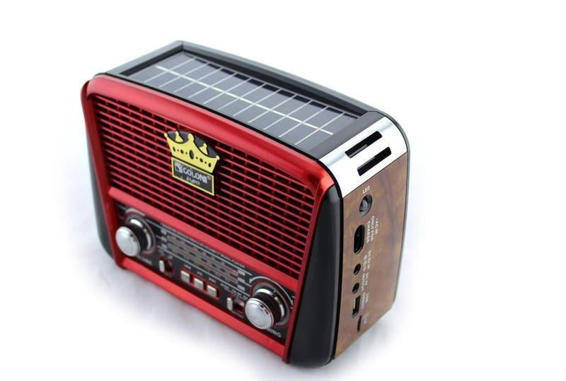 Портативная колонка Golon RX-455S Solar с солнечной панелью Wooden/Red (878850588)