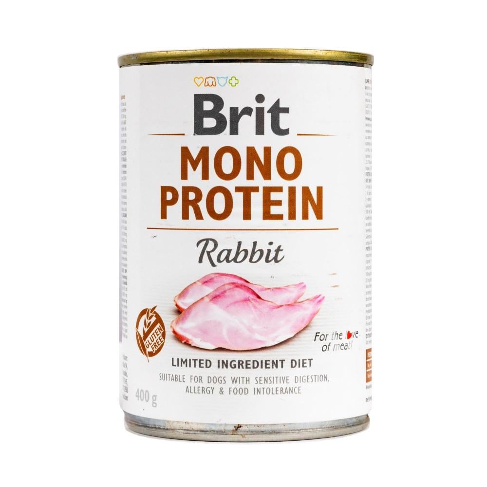 Корм для собак влажный Brit Mono Protein Rabbit с кроликом 400 г (8595602555376)