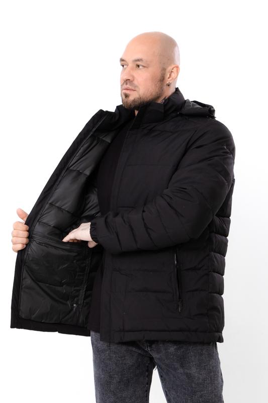 Куртка cтьобана демісезонна чоловіча з капюшоном Носи Своє р. 48 Чорний (14281) - фото 3