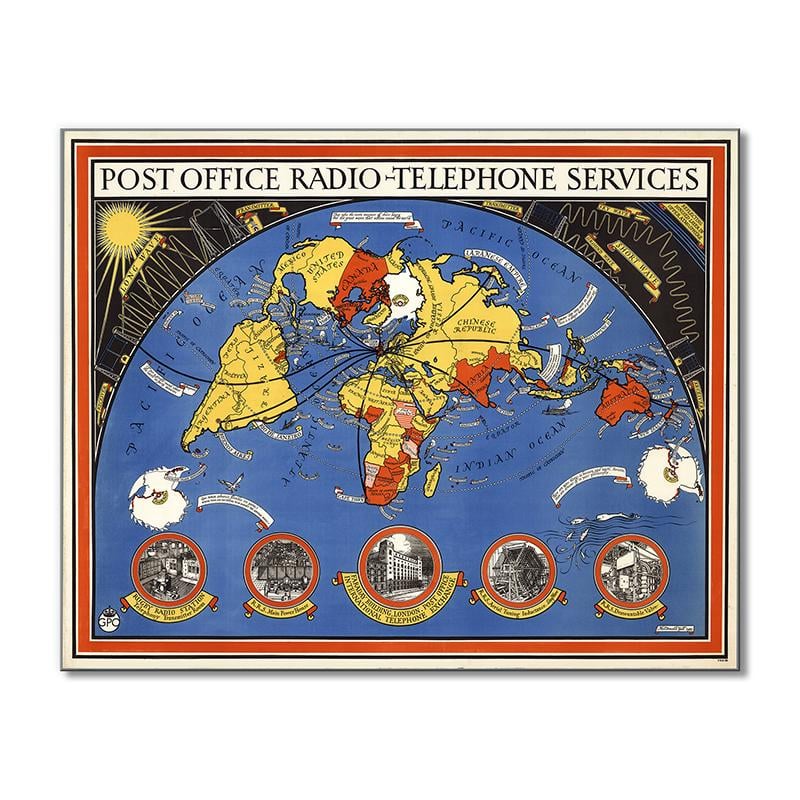 Винтажная карта Телефонные службы 1 модуль 60x90 см