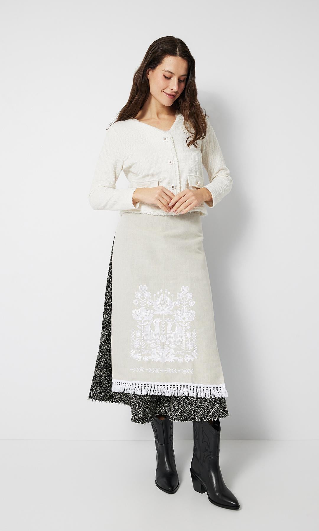 Фартушок жіночий з вишивкою Вишиваночка Бежевий (0110.1)