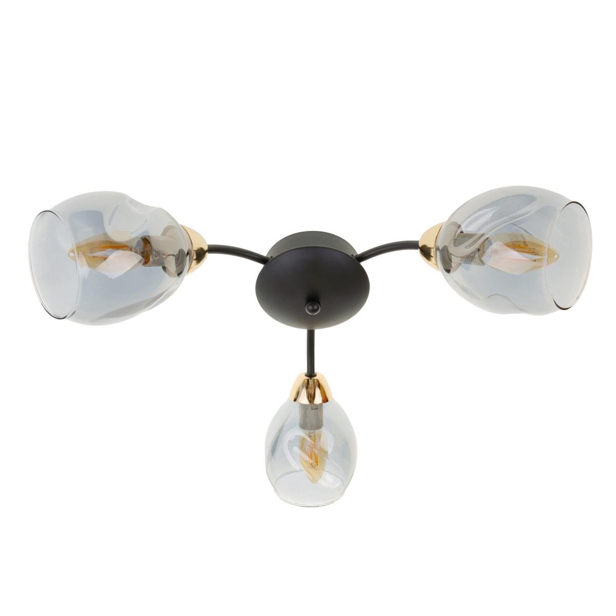 Люстра Brille LK-718S/3 E14 BK+FG Чорний/Золото