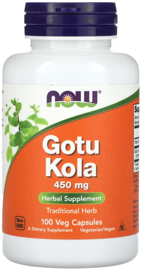 Добавка Now Foods Готу Кола Gotu Kola 450 мг 100 вегетарианских капсул