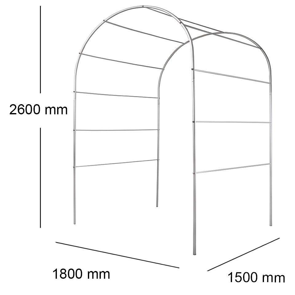 Опора для рослин арка садова 2600х1800х1500 мм d 20 мм/d 12 мм (АС-D20/D12-2600*1800*1500) - фото 2
