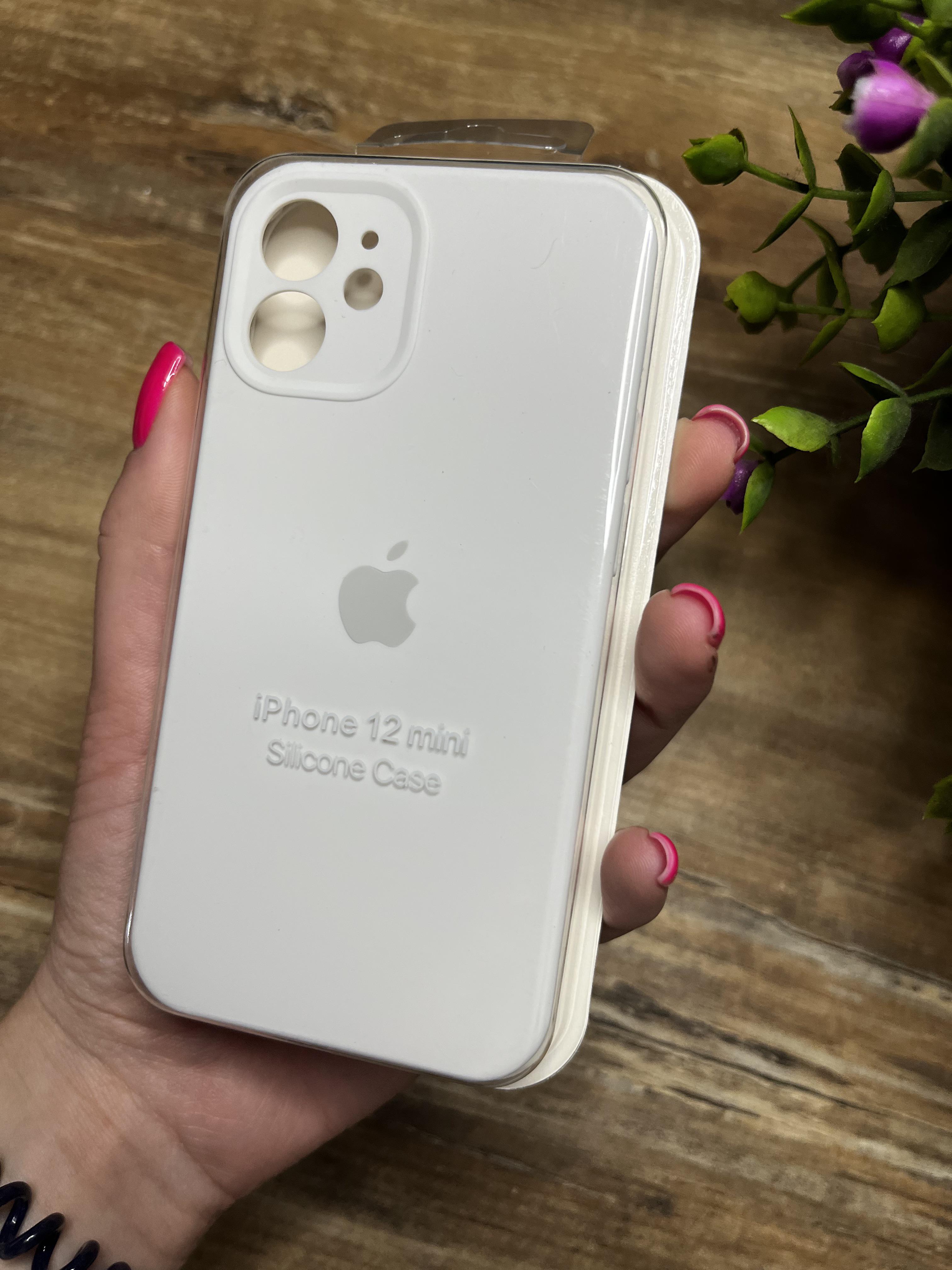 Чохол накладка на iPhone (Айфон) 12 Mini квадратні борти silicone case full camera на apple
