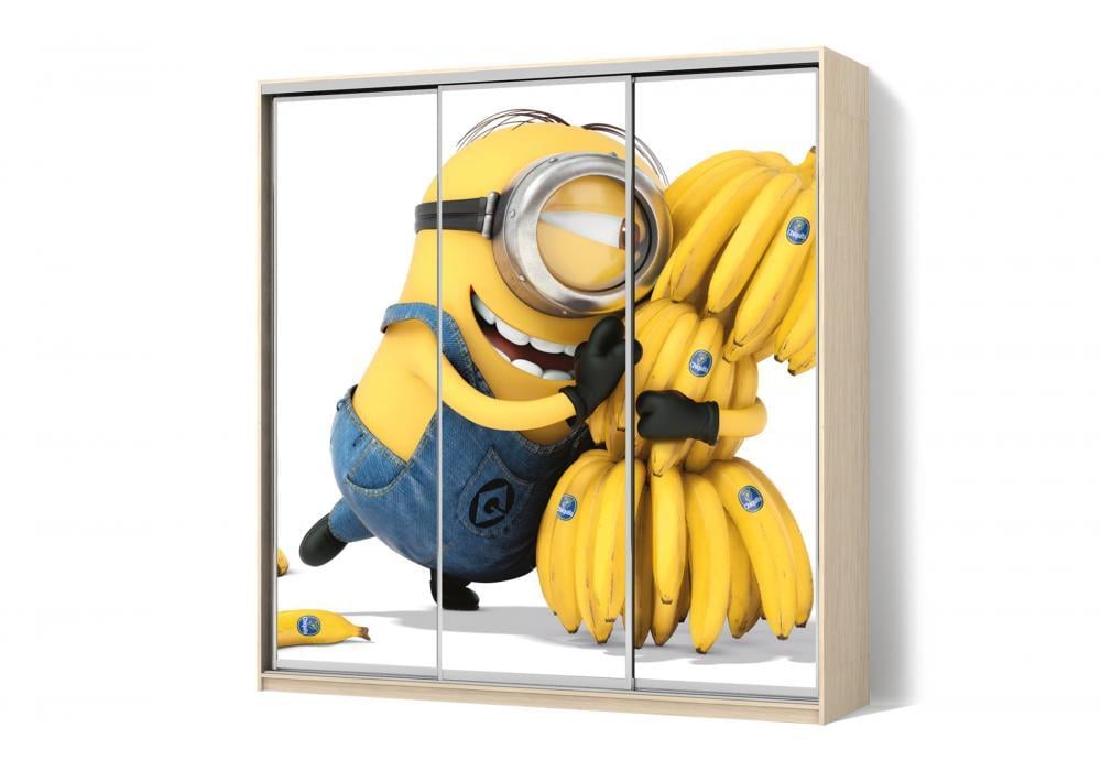 Шкаф-купе Luхe 3 двери ФМП/ФМП/ФМП рисунок De040 CLS-II 2200х2200х450 мм Дуб молочный (38293)