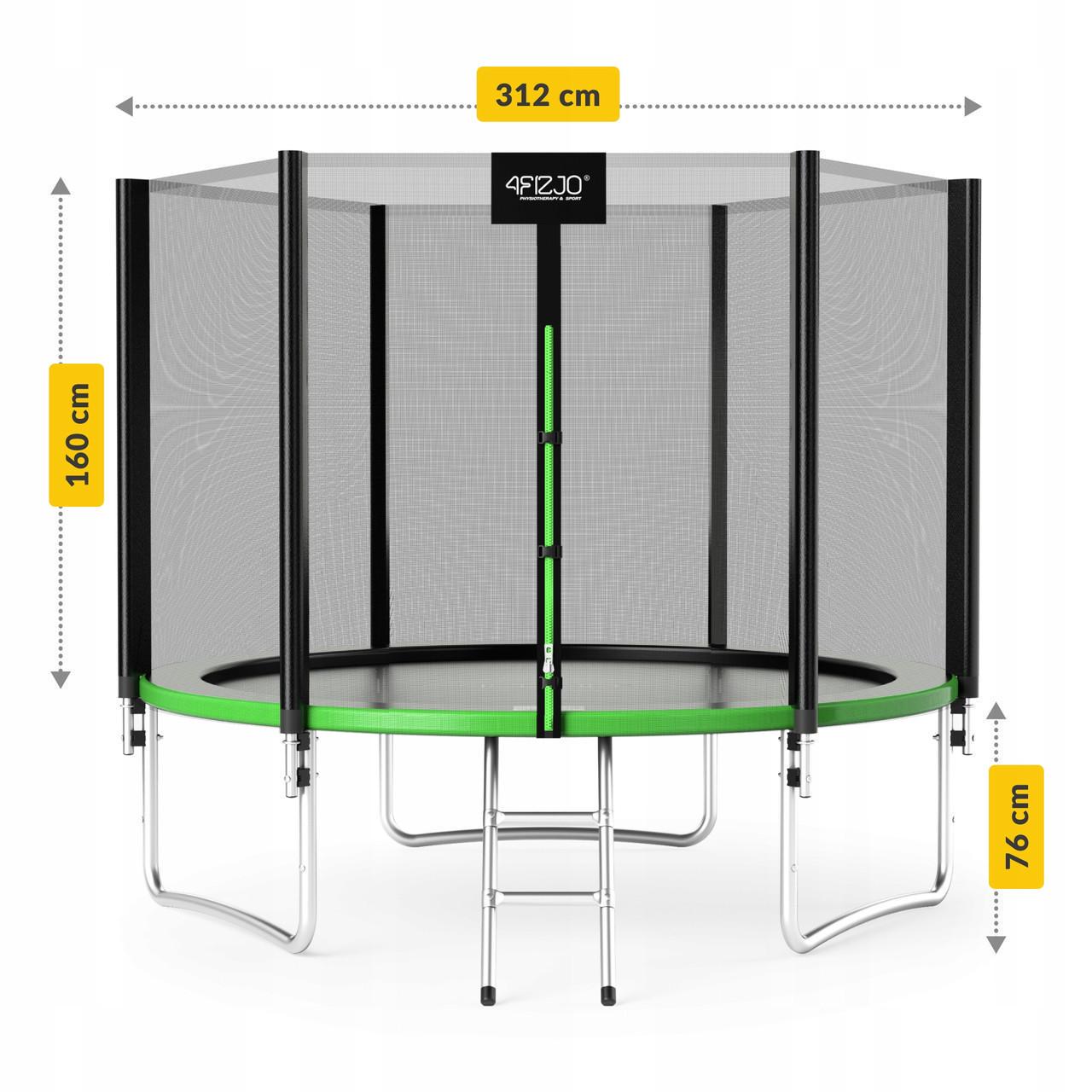 Батут с наружной сеткой 4FIZJO Classic 10FT 312 см Black/Green (P-5907739314130) - фото 5 Батут с наружной сеткой 4FIZJO Classic 10FT 312 см Black/Green (P-5907739314130) - фото 5