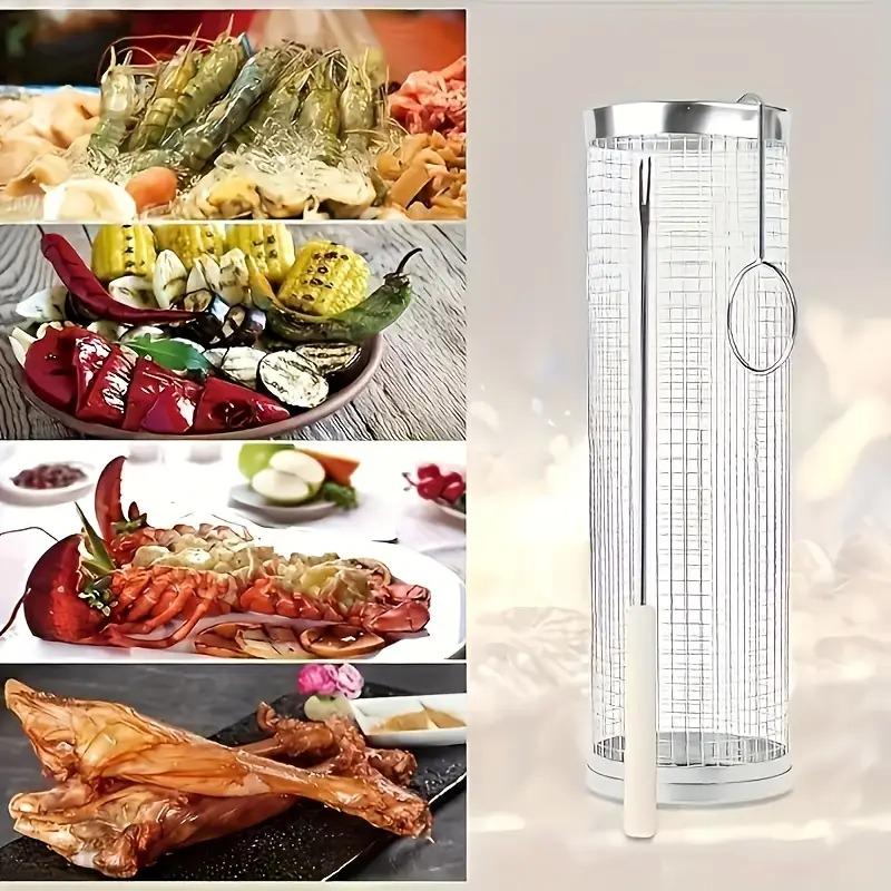 Циліндрична решітка для грилю та барбекю з нержавіючої сталі 30х9 см (23525578) - фото 7