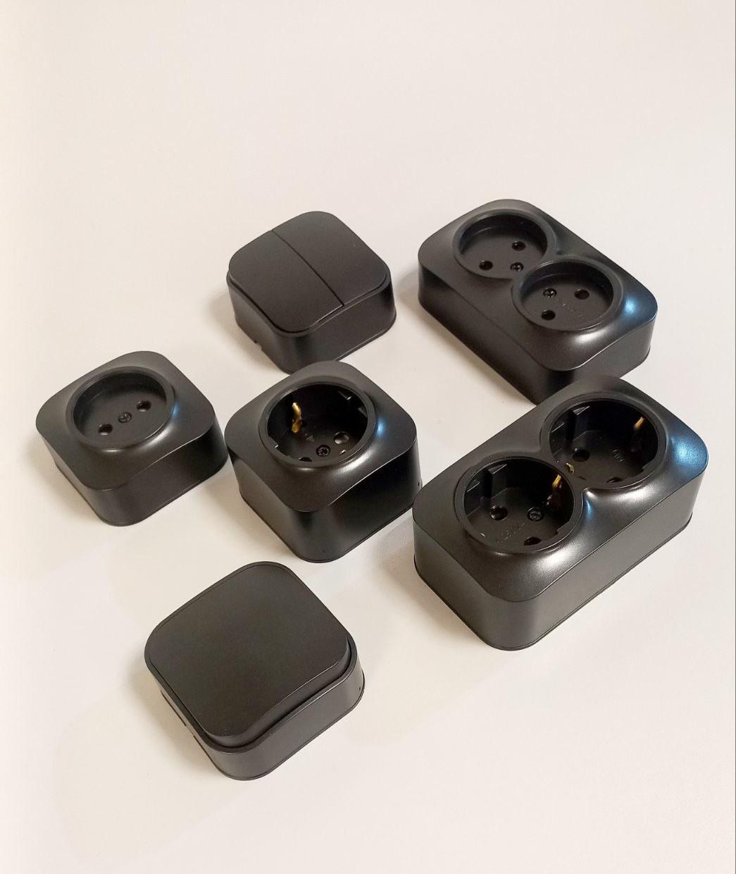 Выключатель Eva HOROZ ELECTRIC 1-й накладной Черный (112-001-0001-020) - фото 3