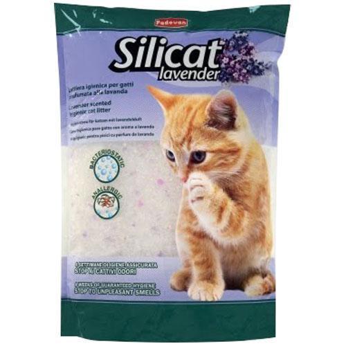 Наповнювач гігієнічний Padovan Silicat Lavender для котячих туалетів/ силікагель з лавандою 2,2 кг
