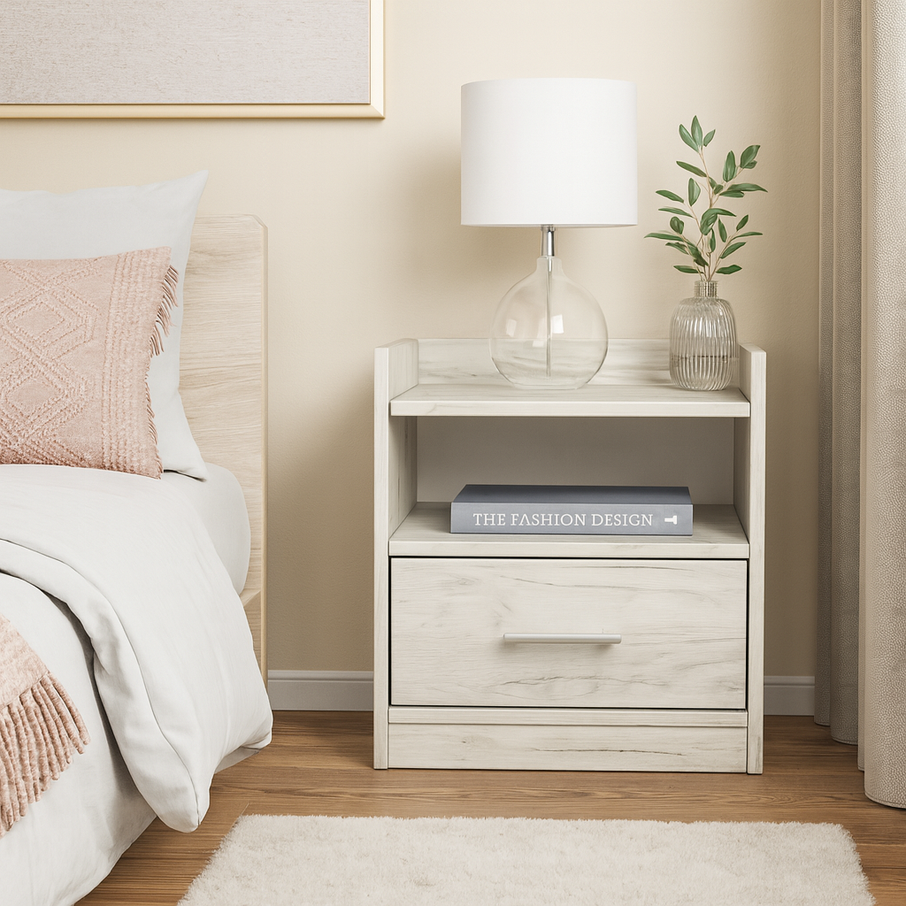 Тумба прикроватная ТП7 SENAM 450х380х350 мм ДСП Дуб Крафт Белый - фото 1