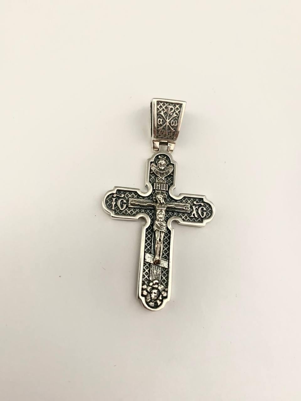 Крестик с молитвой "Спаси і Збережи" серебряный (КДУ-13)
