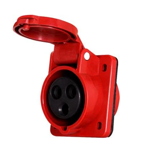 Силова розетка E.NEXT e.socket.pro.4.16.wall 3P+PE 16А 380 В вбудована IP44 Червоний (p012012)