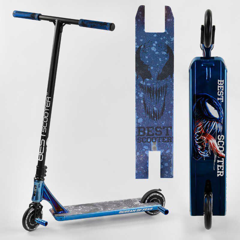 Самокат трюковый Best Scooter Simbiote HIC-система пеги алюминиевый диск и дека Black/Blue (102310) - фото 8