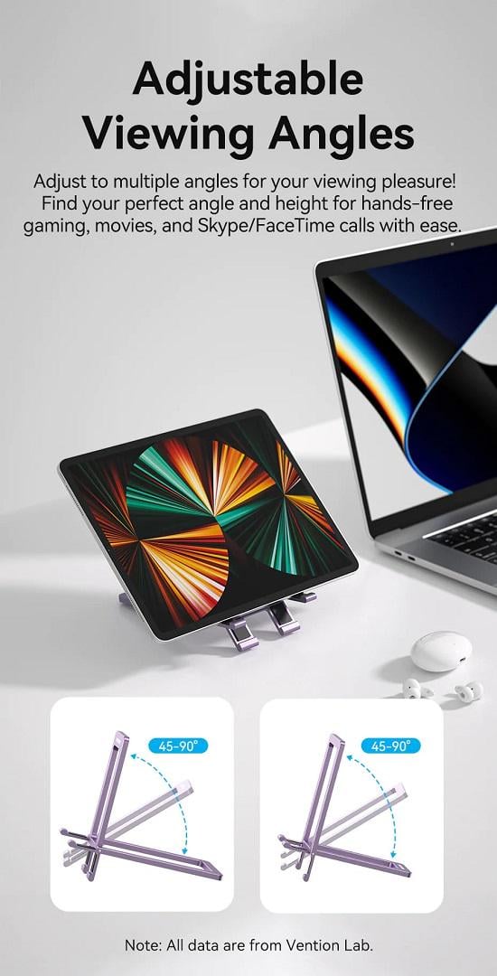 Держатель для телефона Vention Portable Cell Phone Stand Holder Desk Aluminum Alloy Type Gray (KCZH0) - фото 3 Держатель для телефона Vention Portable Cell Phone Stand Holder Desk Aluminum Alloy Type Gray (KCZH0) - фото 3