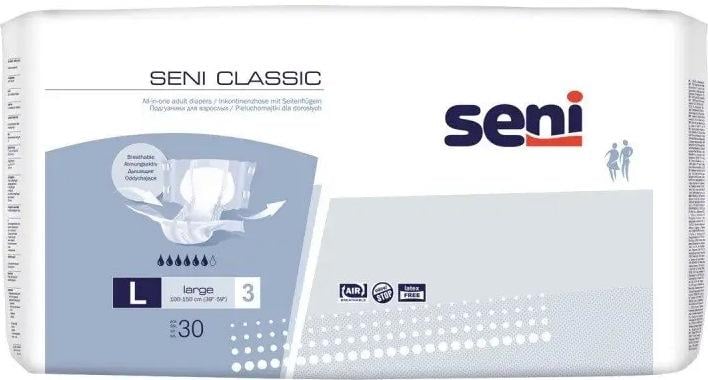 Підгузки для дорослих Seni Classic Large 100-150 см 30 шт. (11534213) - фото 1