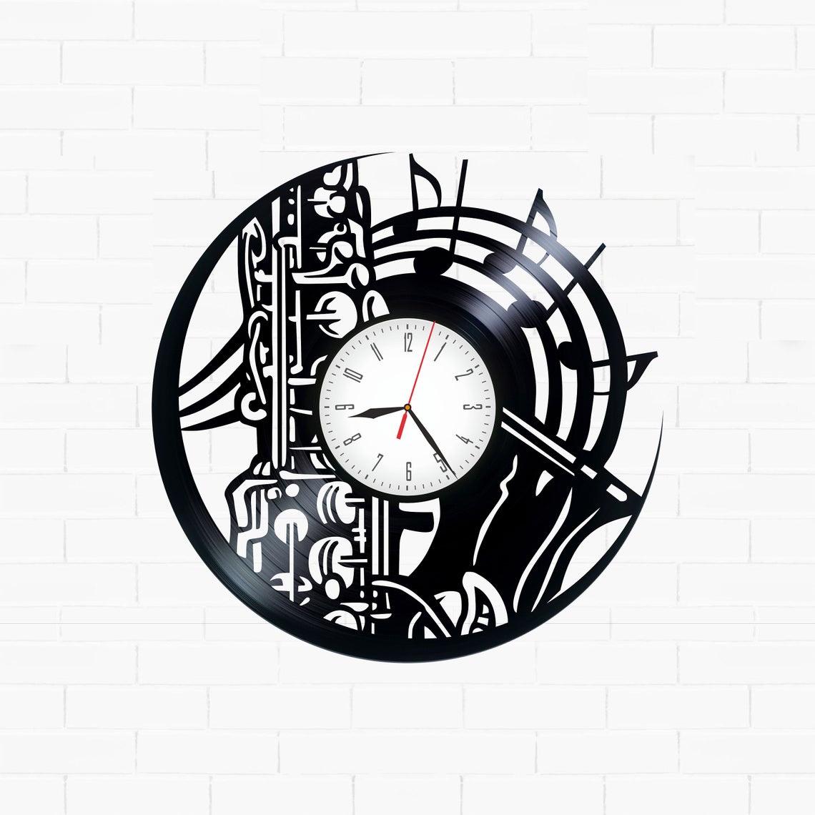 Часы настенные Саксофон 2125 из виниловой пластинки