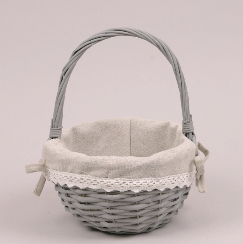 Корзина с тканью круглая (46221)