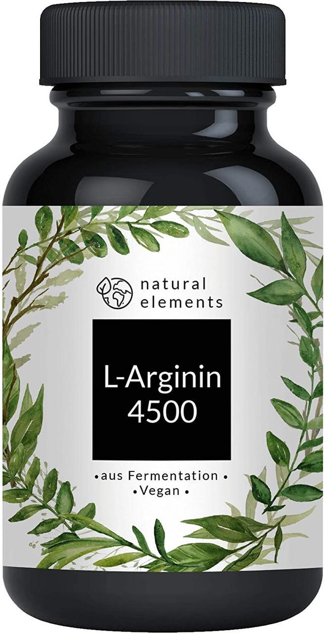 Амінокислота Natural Elements L-аргінін 4500 мг 180 капсул (50093NEL-A180K)