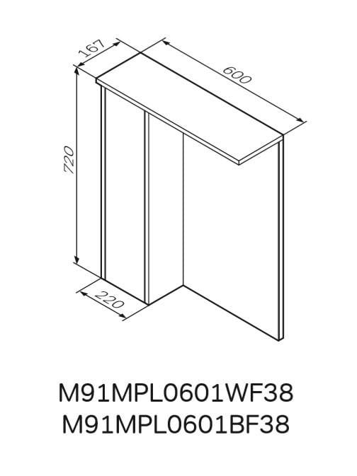 Шкафчик подвесной с зеркалом AM.PM GEM S M91MPL0601BF38 60x72x16,7 см c подсветкой Серый (130382) - фото 2