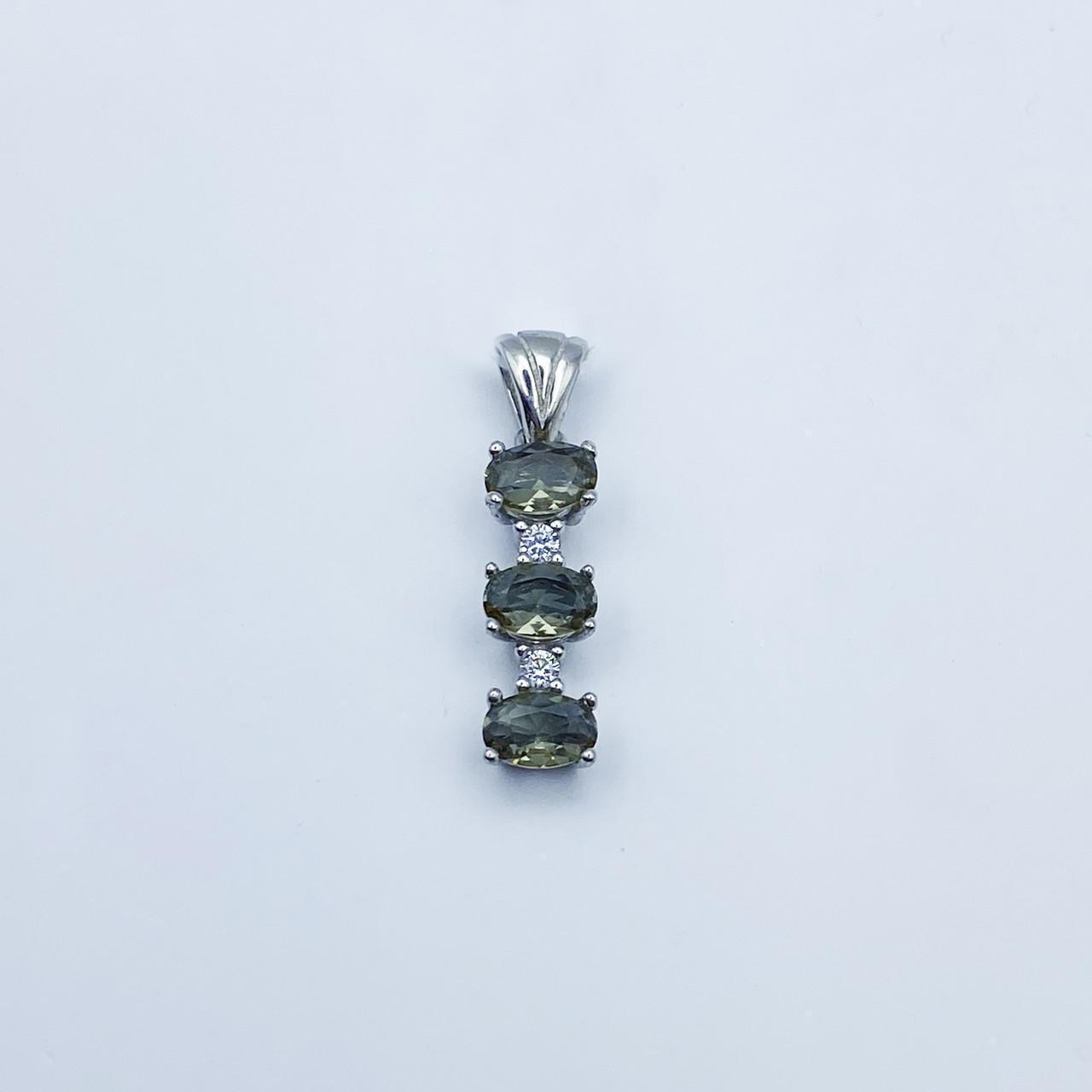 Серебряный кулон с султанитом и кубическим цирконием 1,7 г (2226398096)